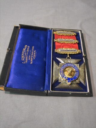 A large and impressive silver Royal Antediluvian Order of Buffalo's jewel, Order of Merit for the David Livingstone lodge