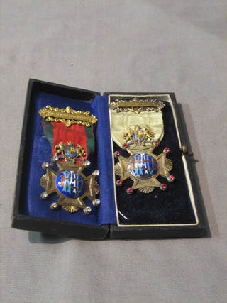 2 Royal Antediluvian Order of Buffalo's silver gilt jewels