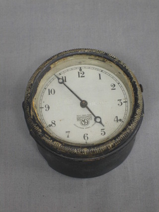 A Smith's 8 day car clock with silvered dial and Arabic numerals, the dial marked P-330 495
