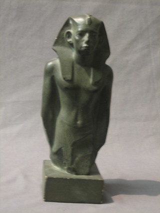 A 1930's plaster bust figure of a standing Pharaoh 10"