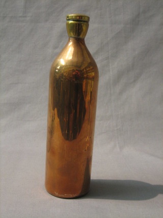 A 19th Century copper and brass hotwater bottle