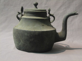 A 19th Century oval iron kettle 7"