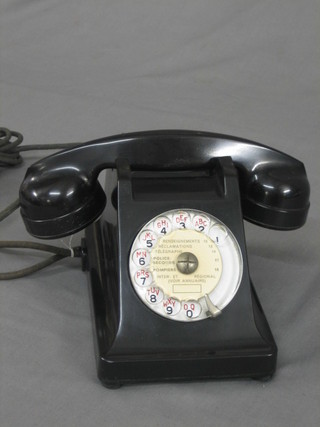 A French black Bakelite dial telephone