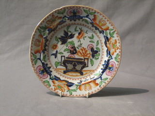 A 19th Century Ironstone stone china Derby style plate, the reverse marked Stone China 6,  8"