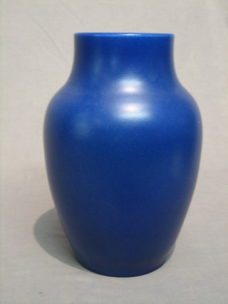A Pilkington's Royal Lancastrian blue glazed vase, the base marked 20 85 Royal Lancastrian England 11" (cracked)