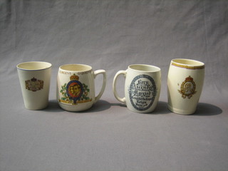 An 1897 Victoria Jubilee mug presented by The Mayor of Brighton (chipped) together with a George V Coronation beaker do. George VI mug and 1 other