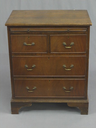 A Georgian style mahogany chest fitted a brushing slide above 2 short and 2 long drawers, raised on bracket feet 24"