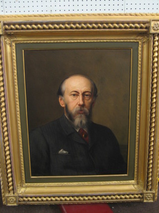 A Victorian oil painting on canvas, head and shoulders portrait, "George Buchanan M.I.CE"  24" x 19" contained in a decorative gilt frame