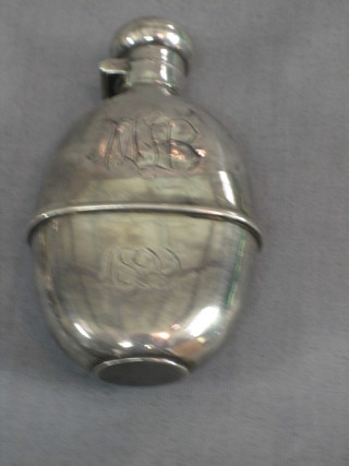 A silver hip flask by Asprey's marked Gebr.friedleander complete with detachable cup