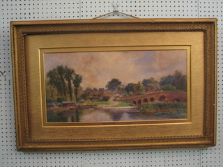 W Goldsmith, watercolour drawing "Sonning Bridge" signed and dated 1839 12" x 23"