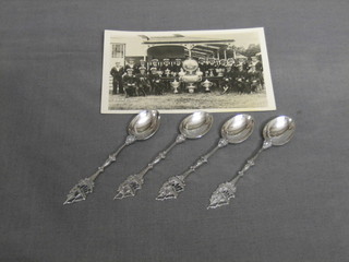 4 silver teaspoons, marked HMS Pembroke, together with a black and white photograph of the recipient and former trophy, 2 ozs