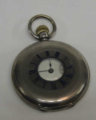 A gentleman's silver cased half hunter pocket watch