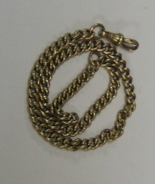 A 9ct gold curb link watch chain 14"
