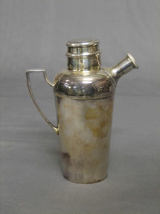 An Art Deco silver plated cocktail shaker by Walker & Hall