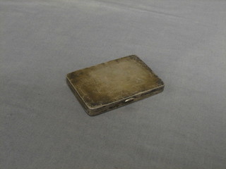 A Continental plain silver card box with hinged lid 3 1/2"