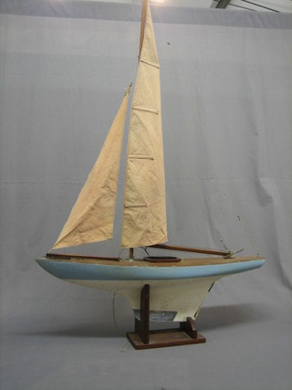A wooden model yacht 30"
