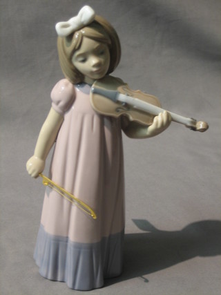 A Nao figure of a standing girl with violin and bow 8"