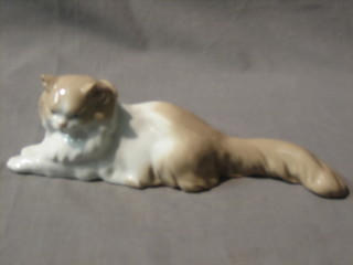 A Nao figure of a reclining cat 10"