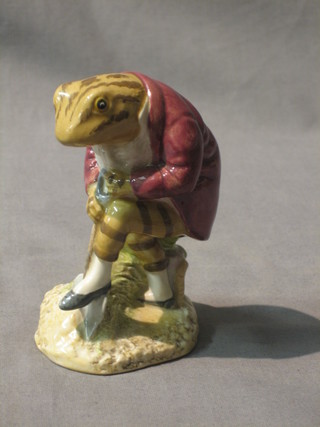 A Beswick Royal Doulton Beatrix Potter figure Mr Jeremy Fisher Digging, brown mark 1988