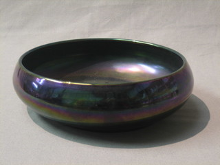 A purple Carnival glass circular bowl 8"