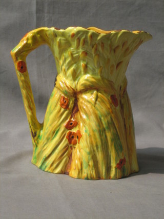 An Art Deco Burleighware jug in the form of a sheath of corn with rabbit 7"