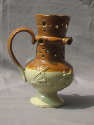 A 19th Century salt glazed puzzle jug 8"