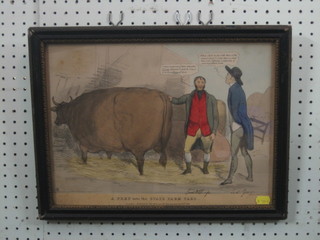 An 18th Century Lampoon print "A Peep Into The State Farmyard" published by Thomas Mclean 26 Hay Market London, 1831 10" x 15"