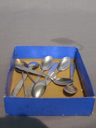 A US silver tea soon, 6 silver plated teaspoons and 1 other