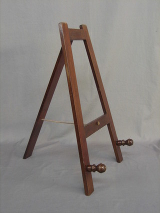 A mahogany framed easel 26" together with a pine ditto