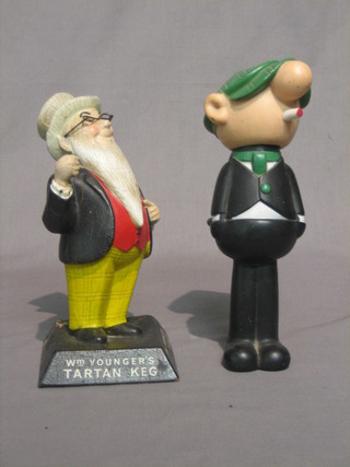 A plastic bar ornament in the form of William Younger 10" and a plastic figure of Andy Capp