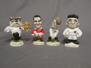 17 various Grogg England Rugby figures