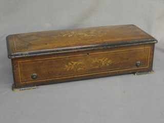 A 19th Century cylinder musical contained in an inlaid mahogany case 22" (requires attention)