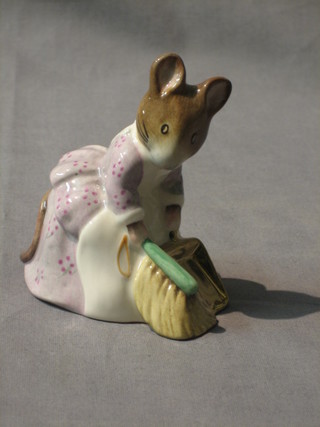 A Beswick Royal Doulton Beatrix Potter figure Hunca Munca Sweeping, gold mark 1997