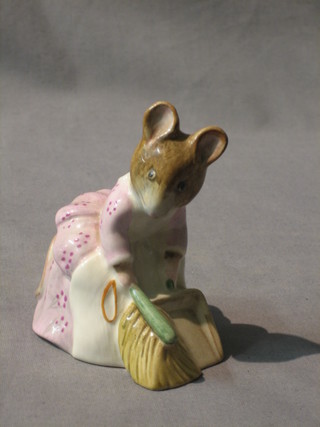 A Beswick Royal Doulton Beatrix Potter figure Hunca Munca Sweeping, brown mark 1977