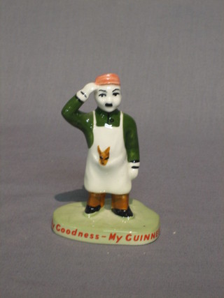 A Carltonware figure of a standing man with Kangaroo, the base marked My Goodness My Guinness 4", the base with red mark