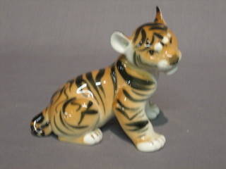 A Soviet Russian Porcelain figure of a seated tiger 5"