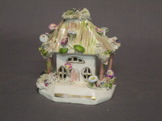 A Staffordshire style pastel burner in the form of a cottage 5" 