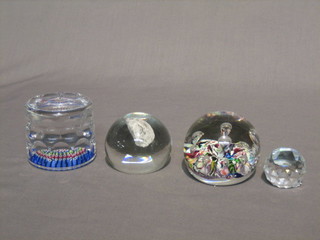 4 various glass paperweights