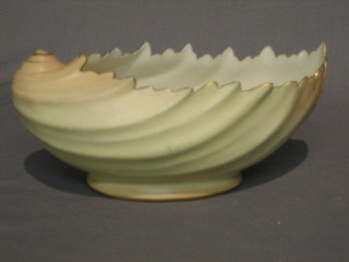 A Lock & Co Worcester shell shaped vase with blush ivory ground 10"