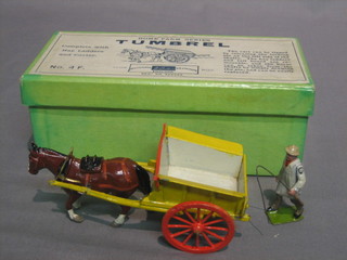 A Britain's Farm Series Tumbrel cart complete with hedge layer, cart and figure, boxed