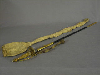 A Victorian court sword by Halford & Sons St Jame's Street complete with scabbard and leather cloth case