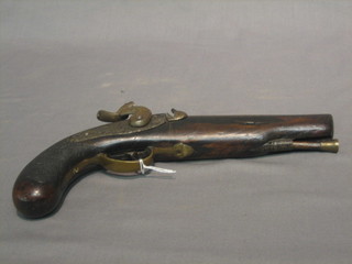 A Percussion pistol with 6" barrel by Homeson complete with ram rod