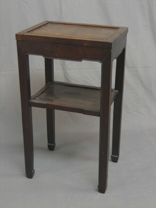 A 19th Century Padouk 2 tier urn table, the base fitted a drawer 17"
