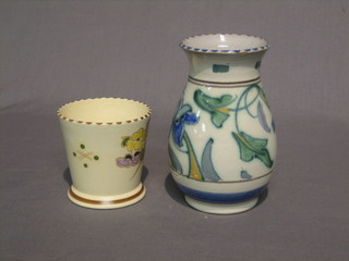 A Collard Honiton waisted vase 5" and a beaker shaped vase 3"
