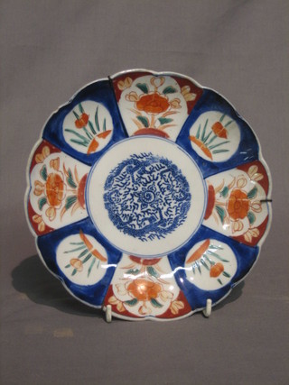 A 19th Century Japanese Imari porcelain plate with lobed borders 8" (chips to rim)