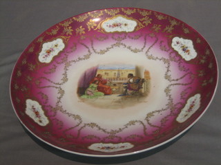 A pair of Austrian circular porcelain chargers decorated scenes from Shakespeare 13"