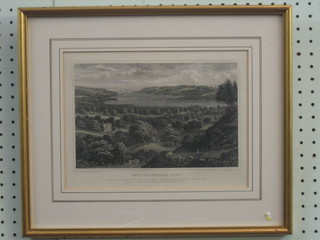 After G Brannon, an etching "View From Nunwell Down, Isle of Wight" 6" x 9 1/2"