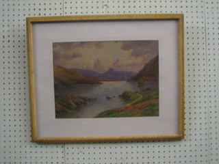 Gerald Holmes, watercolour "Mountain Loch" 10" x 14"