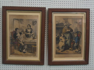 A  pair of 19th Century French coloured prints "The Mischievous Boy" and "Kitchen Scene" 14" x 10"