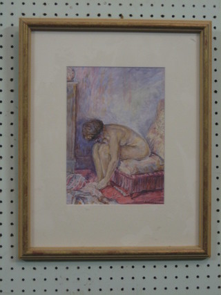 Sebasque, a watercolour drawing "Seated Nude Lady" 9" x 7"